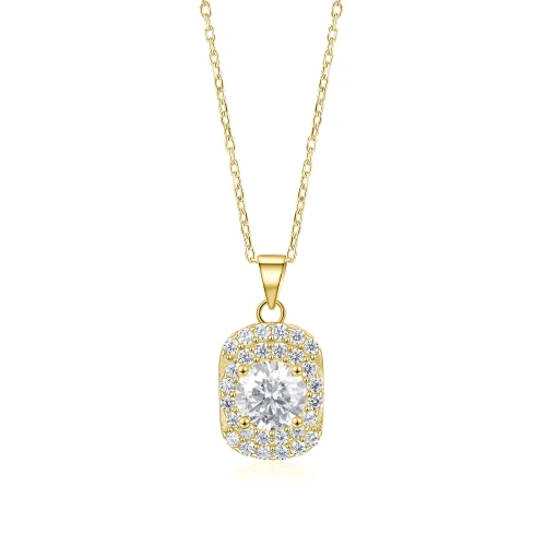 Memento - Briljante Moissanite Hanger in Pavé Halo Ontwerp