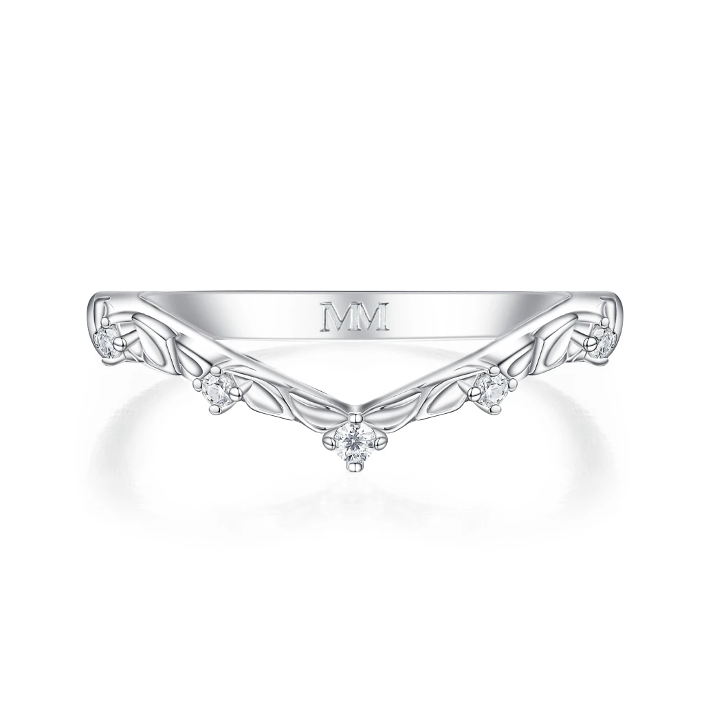 Vinea - Natuur-Geïnspireerde Moissanite Trouwring Met Blad- En Rankmotieven