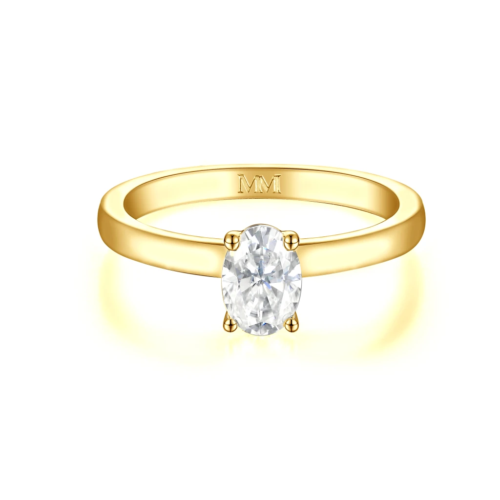 Ovalique - Klassieke Ovale Solitaire Moissanite Verlovingsring