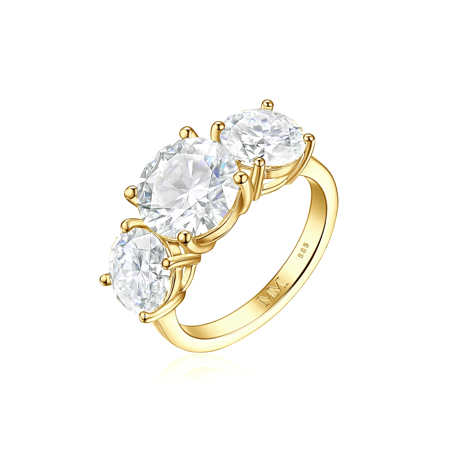 Triadique - Klassieke Drie-Stenen Moissanite Verlovingsring Triadique - Klassieke Drie-Stenen Moissanite Verlovingsring