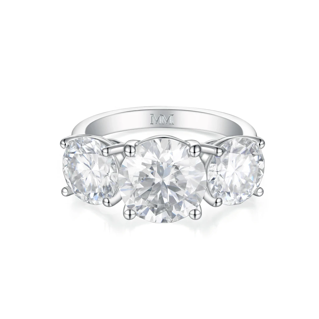 Triadique - Klassieke Drie-Stenen Moissanite Verlovingsring