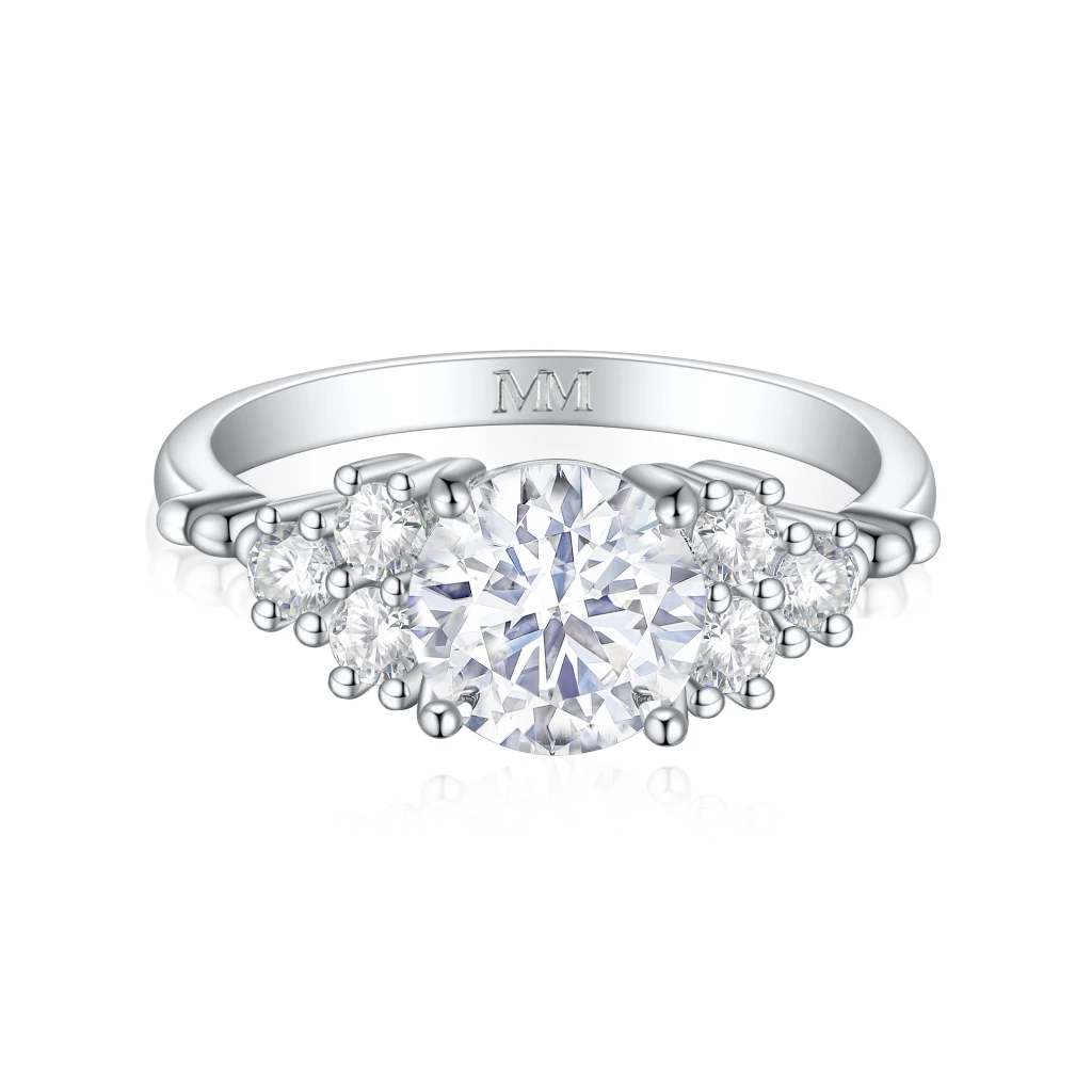 Astral - Moissanite Verlovingsring Met Zijstenen