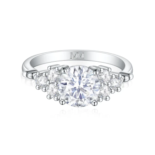 Astral - Moissanite Verlovingsring Met Zijstenen