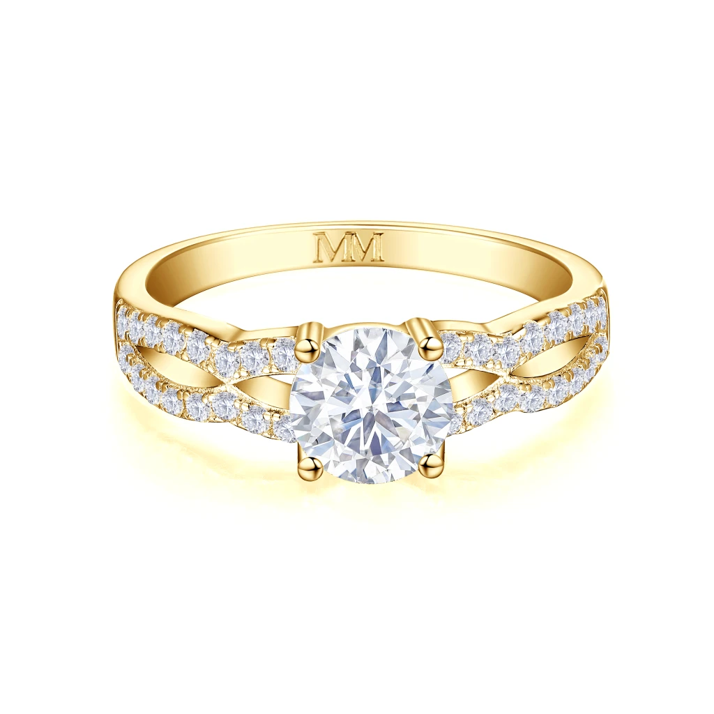 Verity - Moissanite Verlovingsring met Gedraaide Band