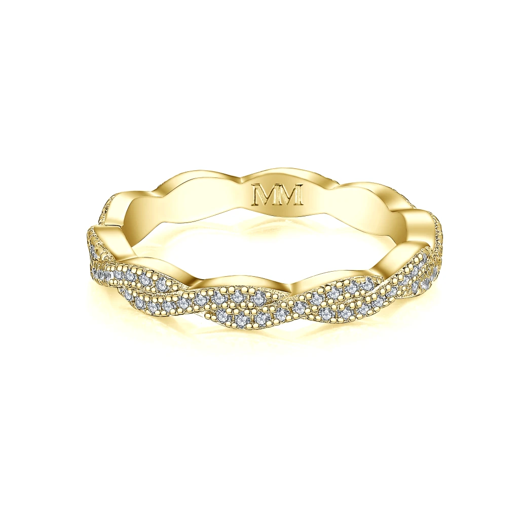 Seraph - Moissanite Eternity Ring Met Twisted Pavé Ontwerp