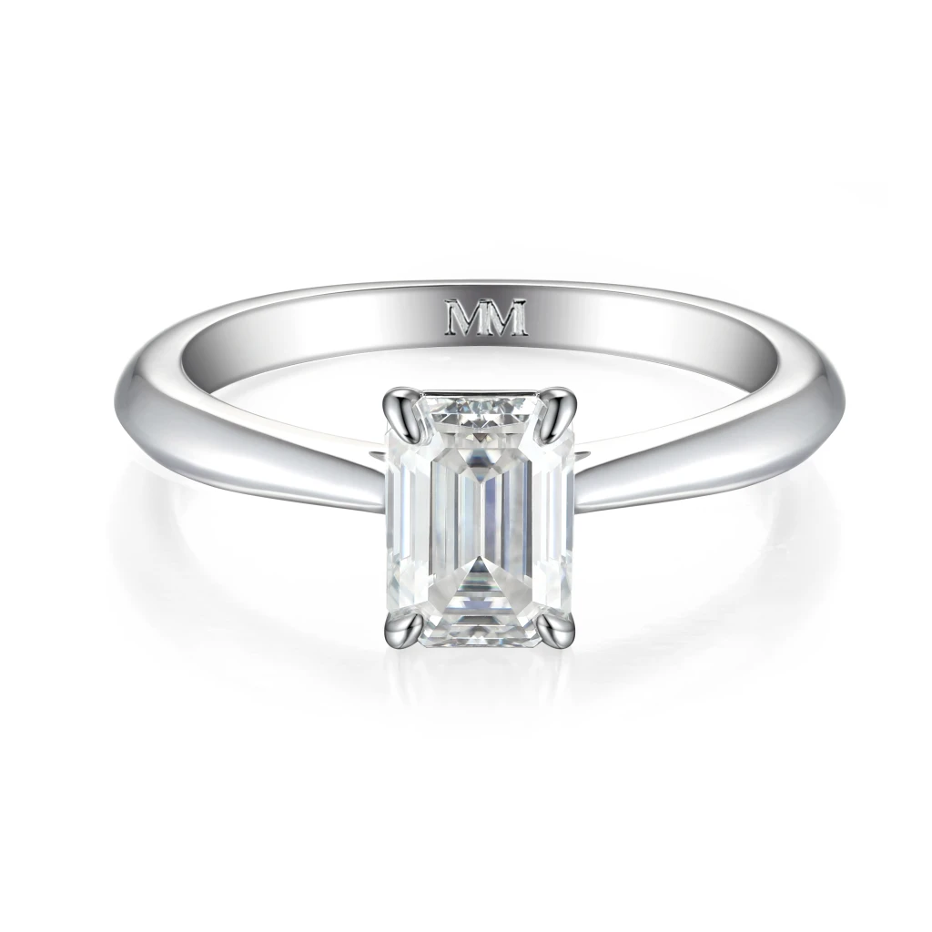 Elysium - Smaragd Solitair Moissanite Ring