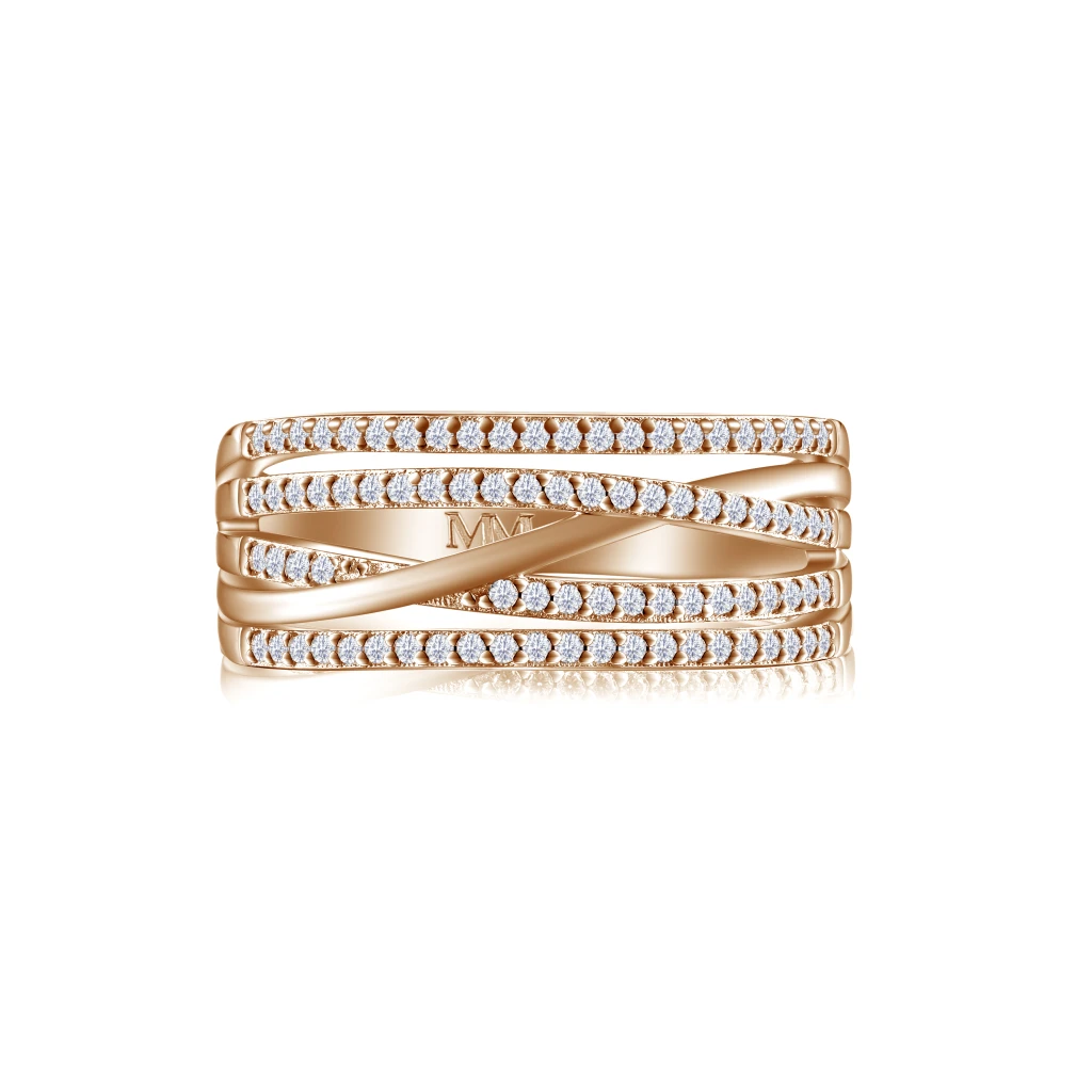 Estrella - Moissanite Cross-Over Lijnen Ring
