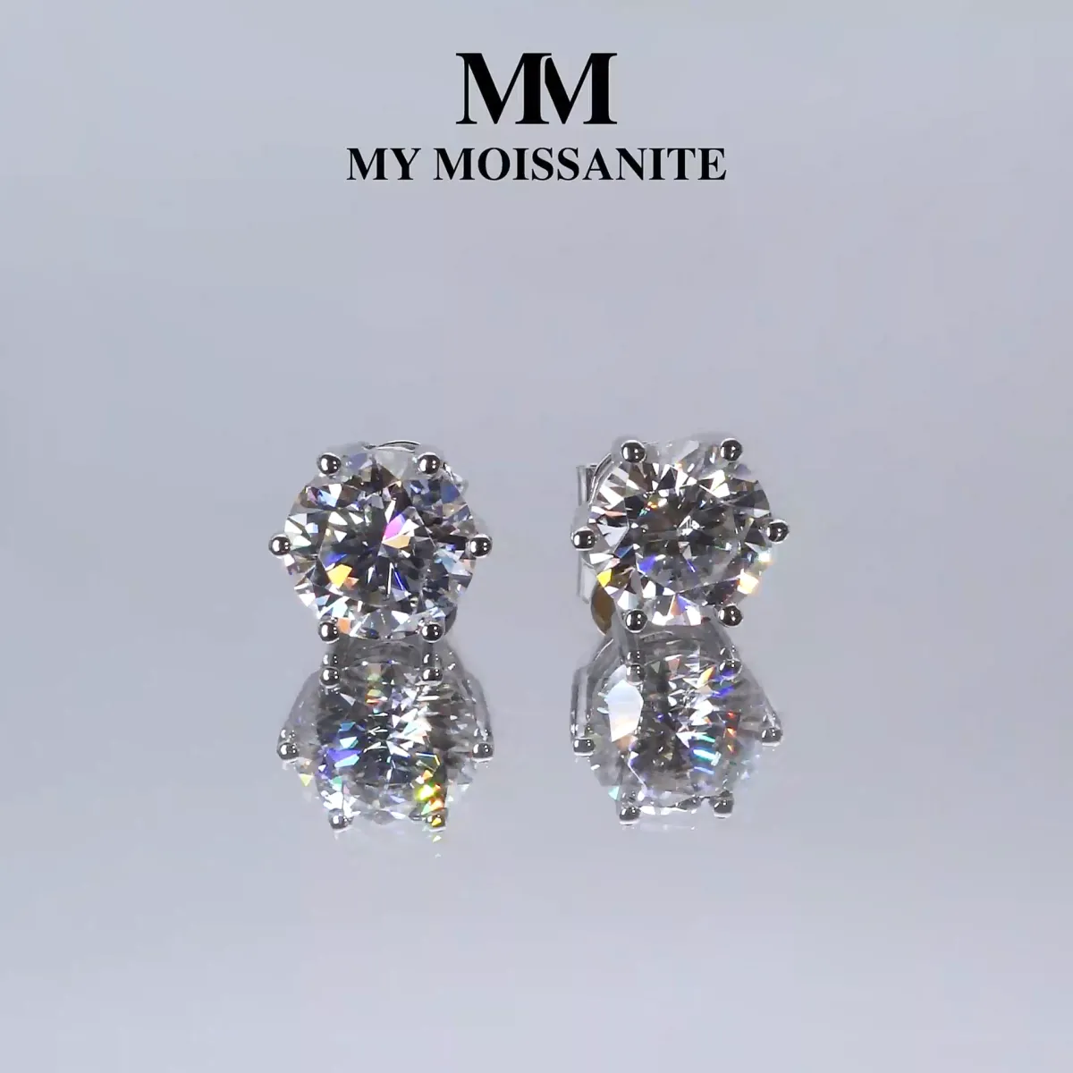 Sirius - Klassieke Zespotige Moissanite Oorknopjes