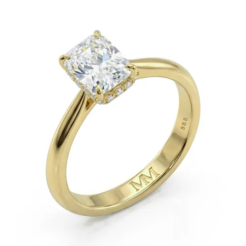 Luminara - Radiant Moissanite Verlovingsring met Hidden Halo