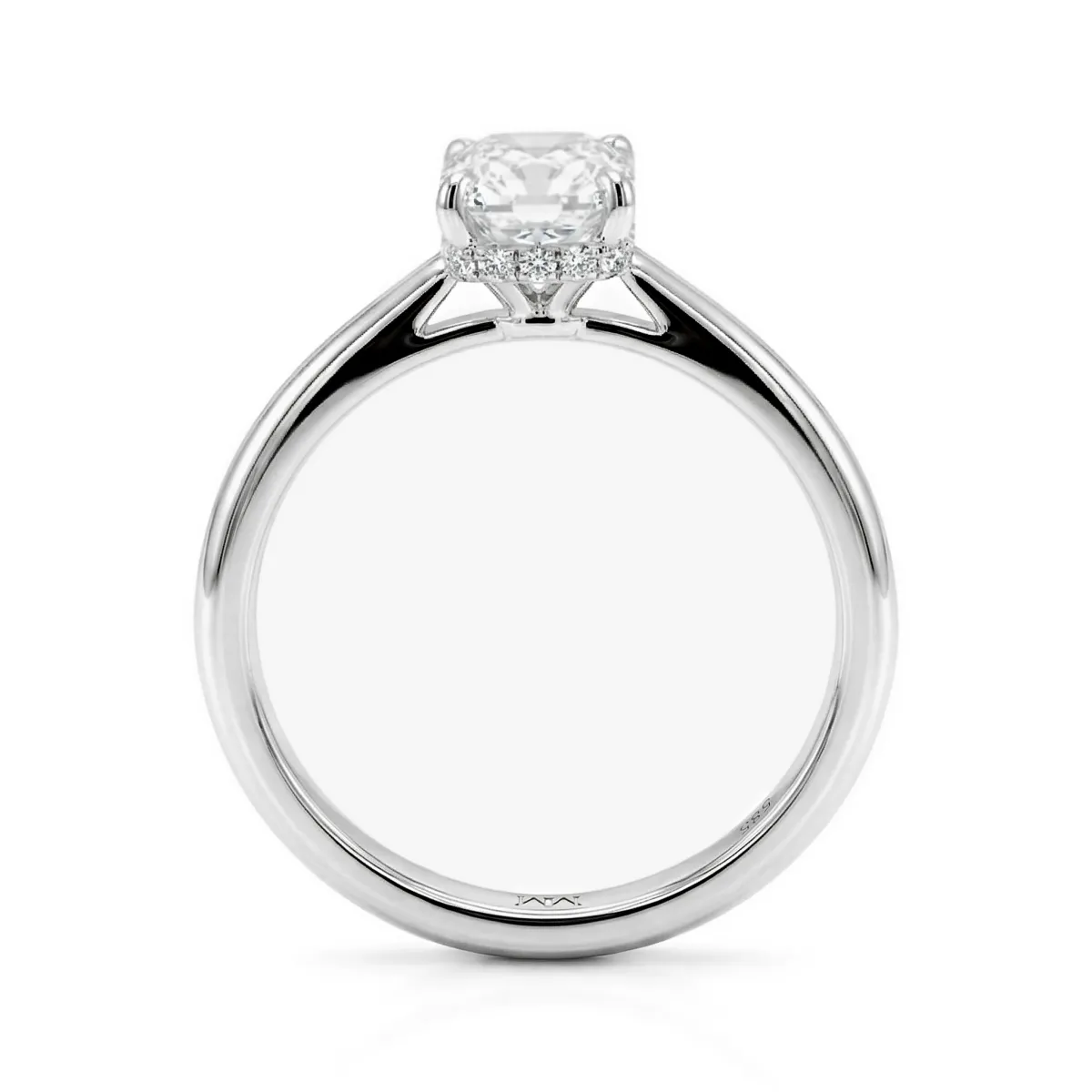 Luminara - Radiant Moissanite Verlovingsring met Hidden Halo