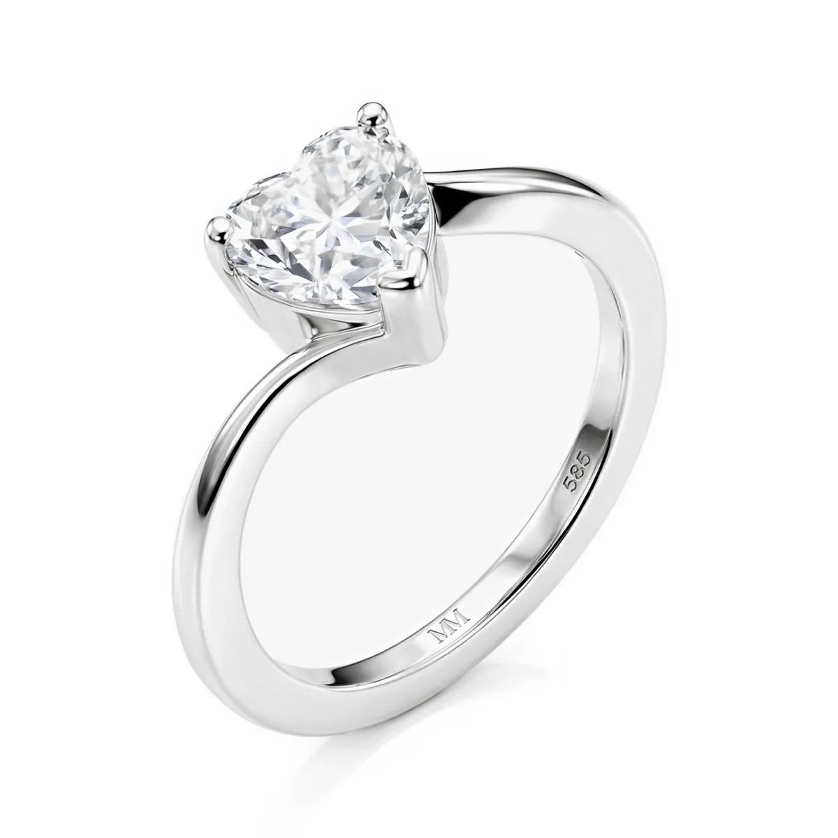 Amora - Hart Solitair Moissanite Ring | My Moissanite
