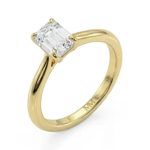Elysium - Smaragd Solitair Moissanite Ring