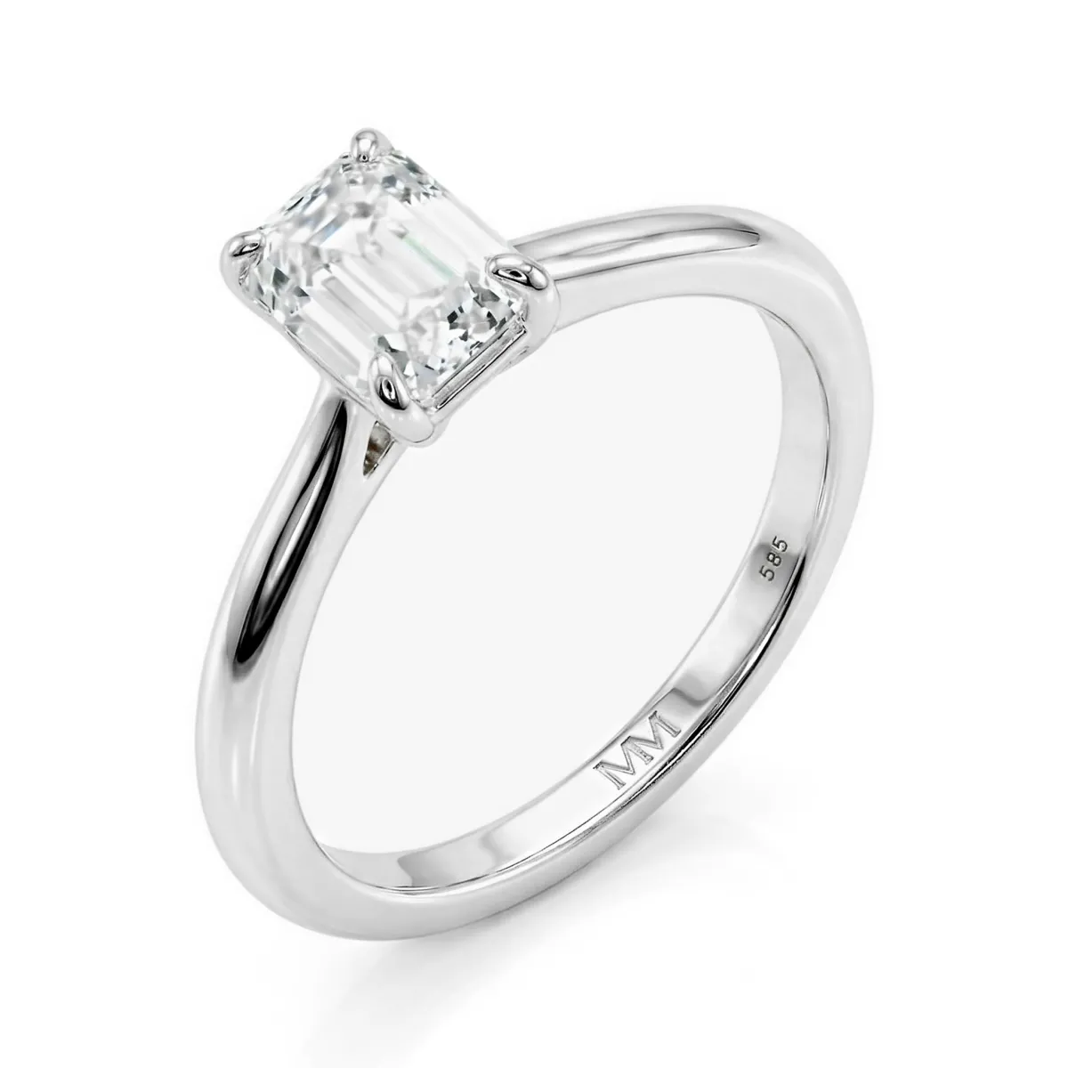 Elysium - Smaragd Solitair Moissanite Ring | My Moissanite