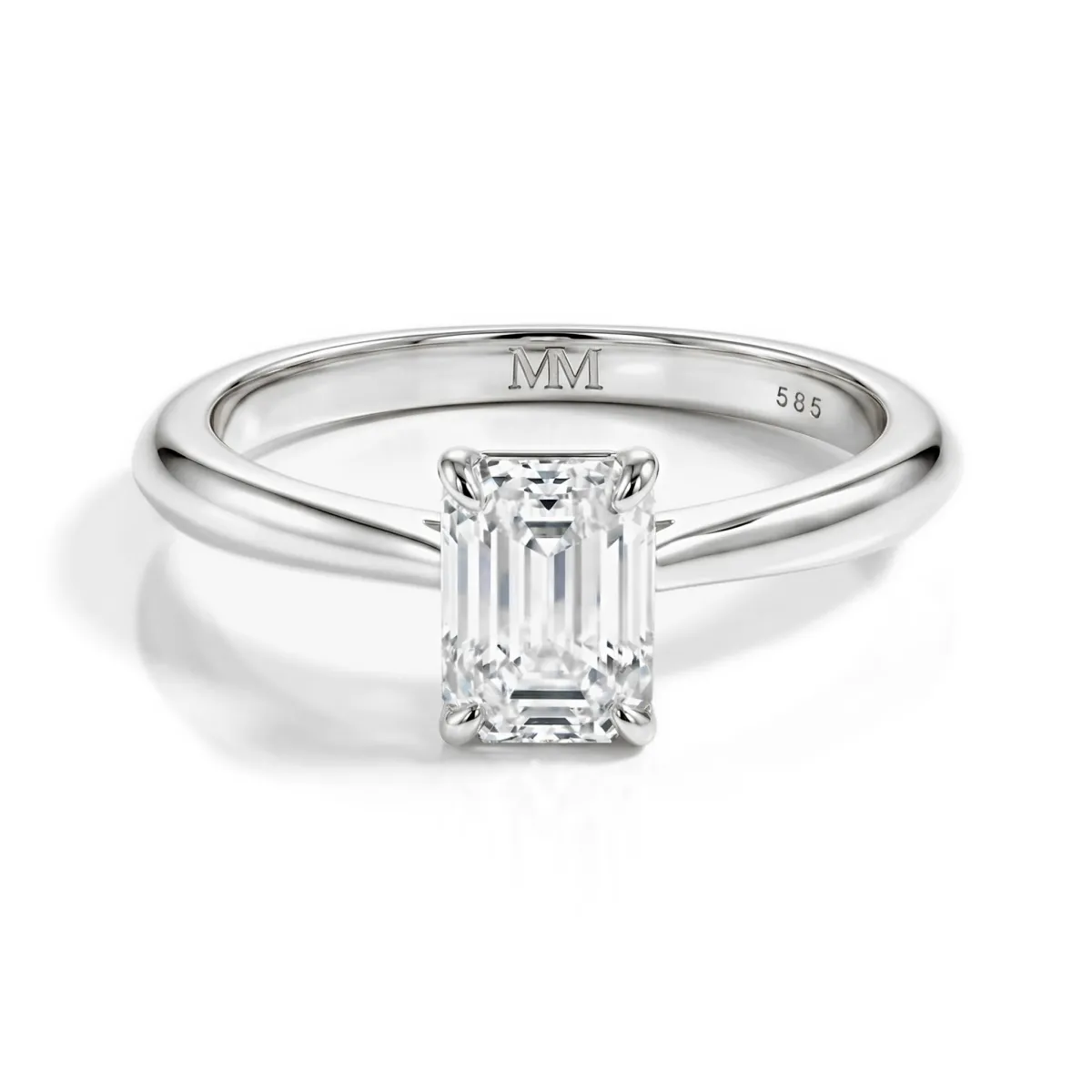 Elysium - Smaragd Solitair Moissanite Ring | My Moissanite