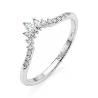 Serenella - Marquise en Ronde Moissanite Trouwring