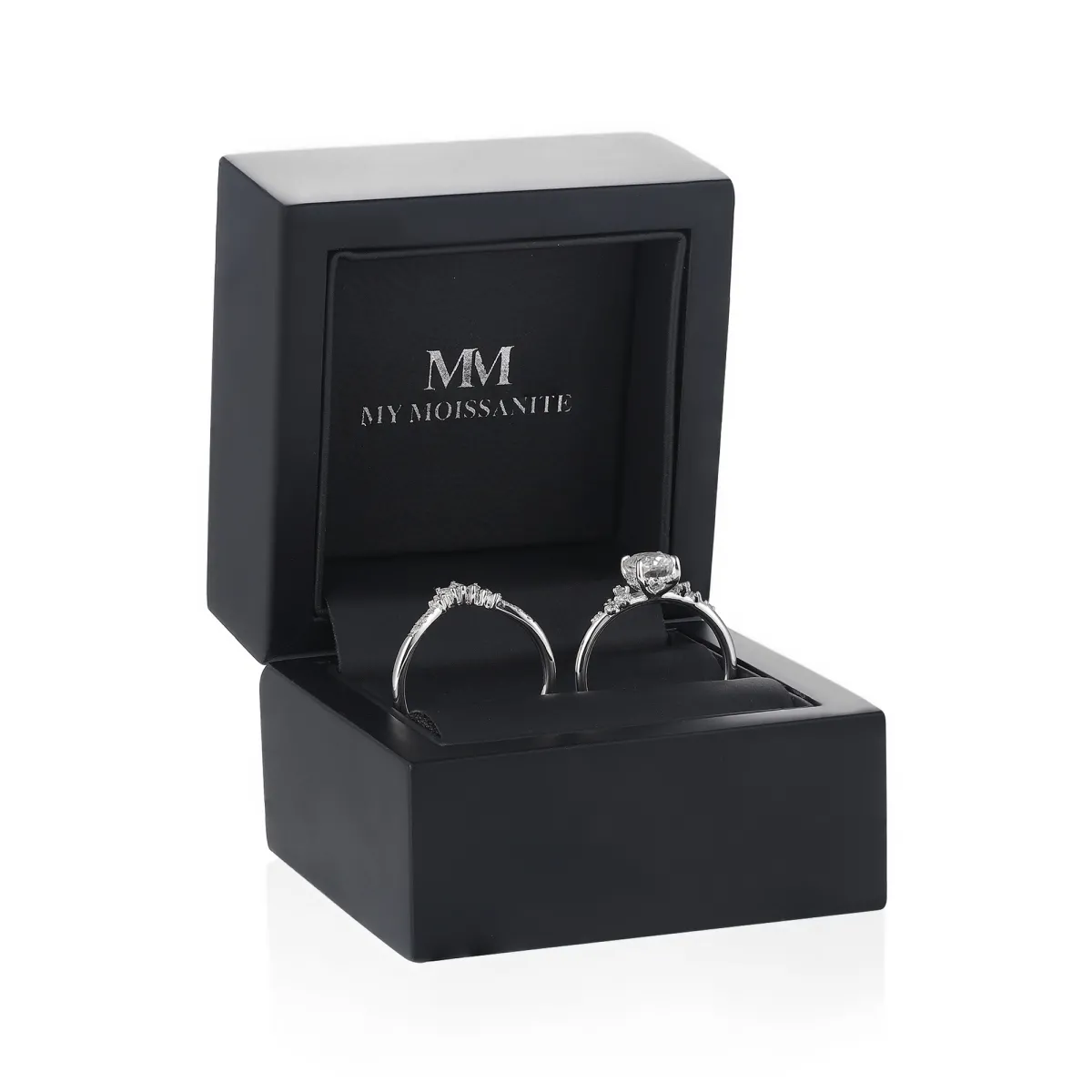 Etherische Elegantie set - Ovaline & Serenella Moissanite bruids set met marquise accenten