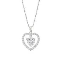 Valoria - Hartvormige Moissanite Hanger met Halo Detail