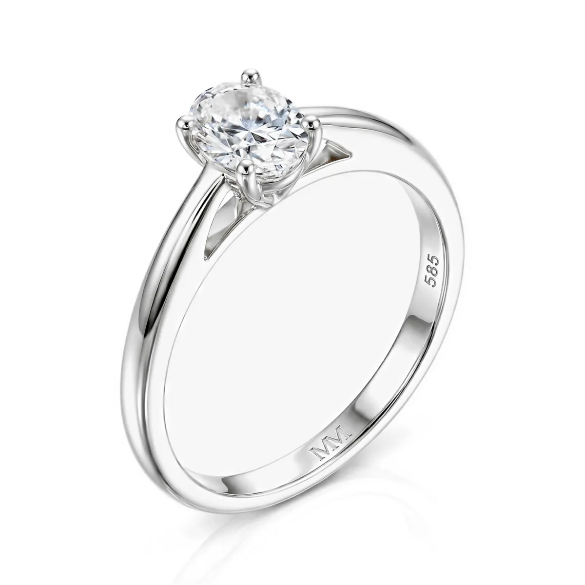 Eloise - Ovaal Solitair Moissanite Ring