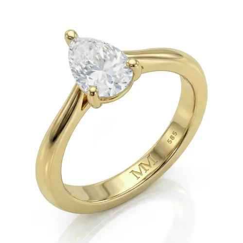 Larissa - Peer Solitair Moissanite Ring