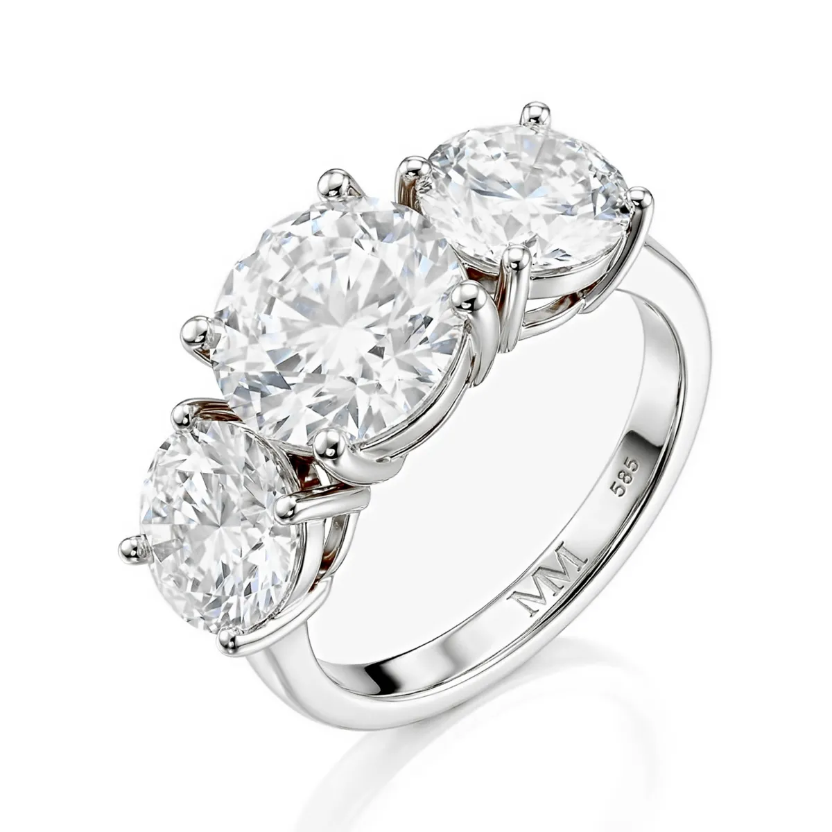 Triadique - Klassieke Drie-Stenen Moissanite Verlovingsring