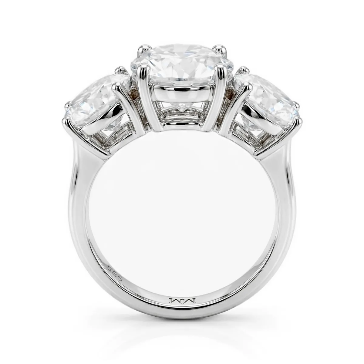 Triadique - Klassieke Drie-Stenen Moissanite Verlovingsring