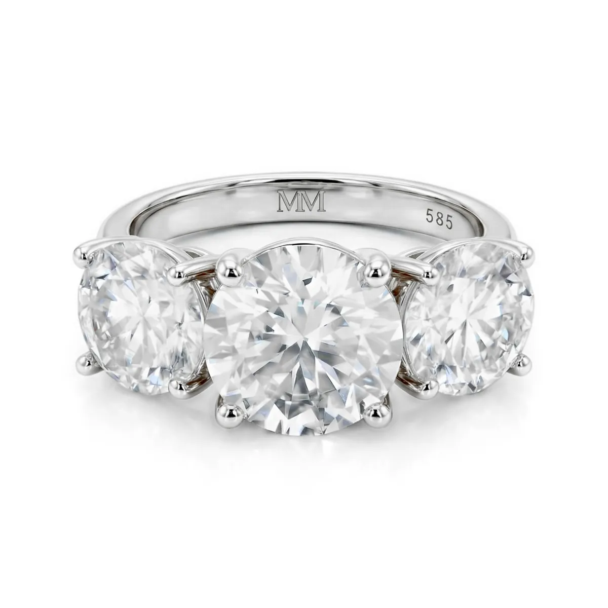 Triadique - Klassieke Drie-Stenen Moissanite Verlovingsring