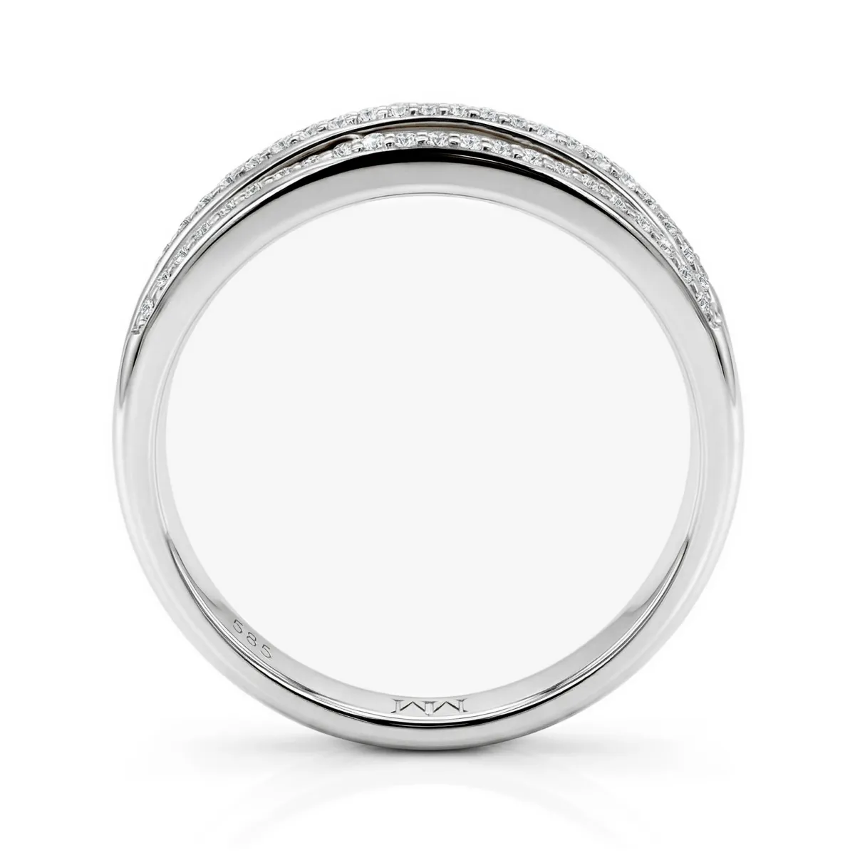 Estrella - Moissanite Cross-Over Lijnen Ring