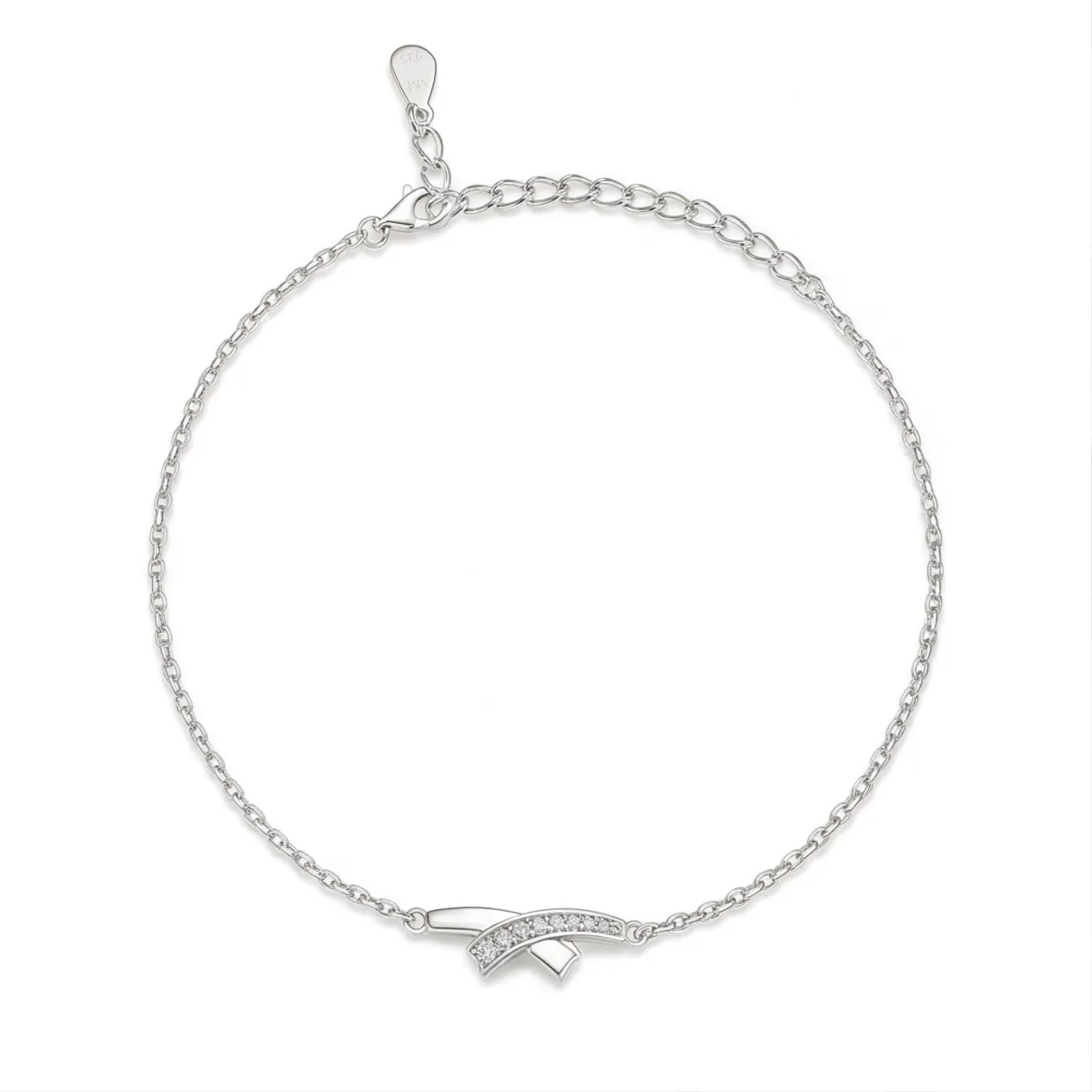 Halcyon - Moissanite Crescent Armband Met Pavézetting