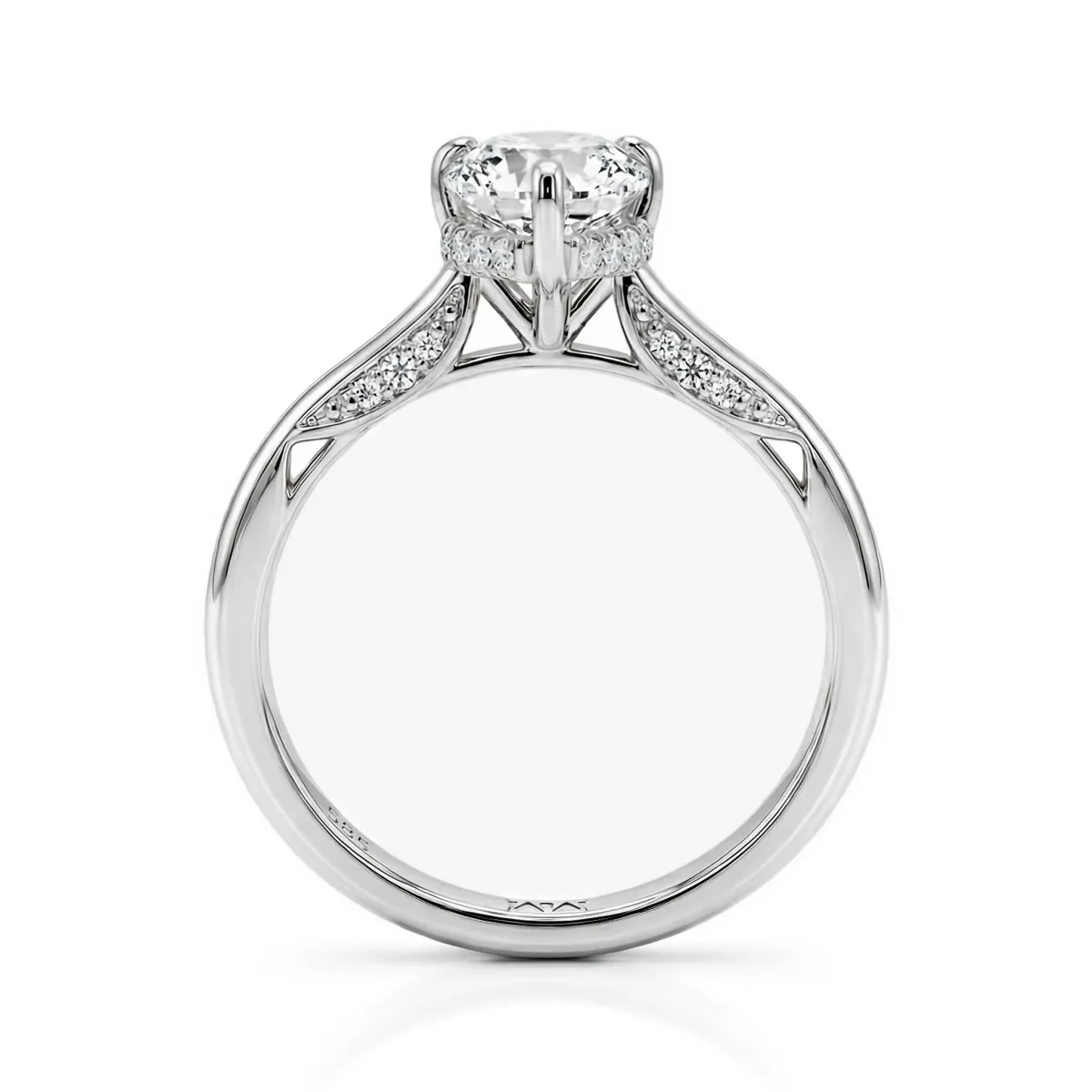 Poirine - Peer Geslepen Moissanite Ring Met Hidden Halo En Pavé Accentstenen