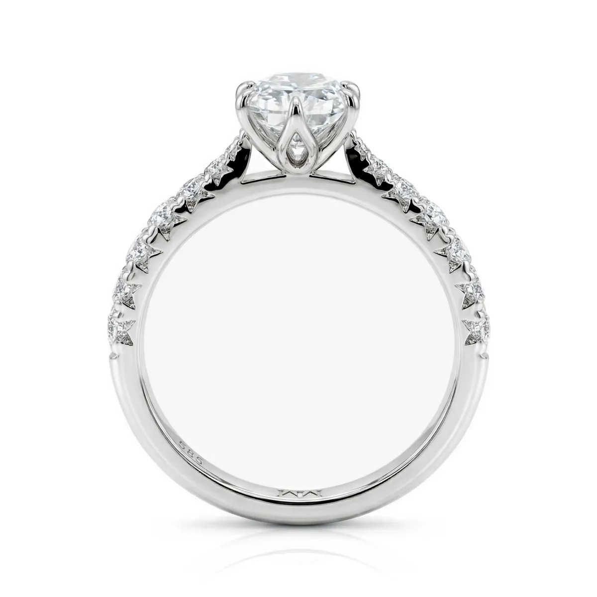 Lumiere - Radiant Geslepen Moissanite Ring Met Channel-Set Stenen