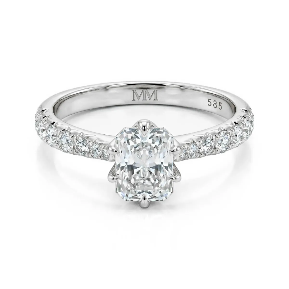 Lumiere - Radiant Geslepen Moissanite Ring Met Channel-Set Stenen