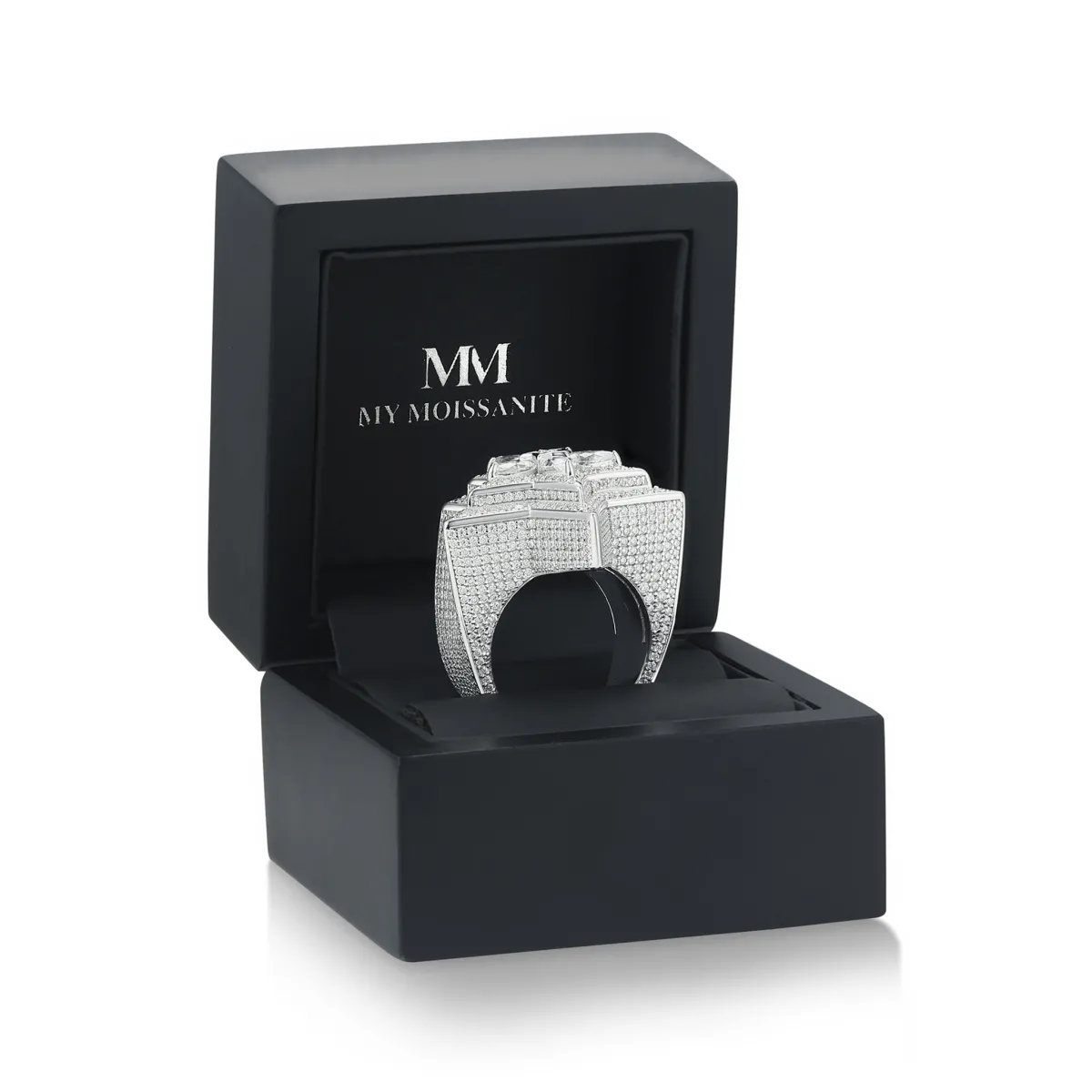 Zenith - Heren Peer Geslepen Moissanite Ster Ring Met Pavé Zetting