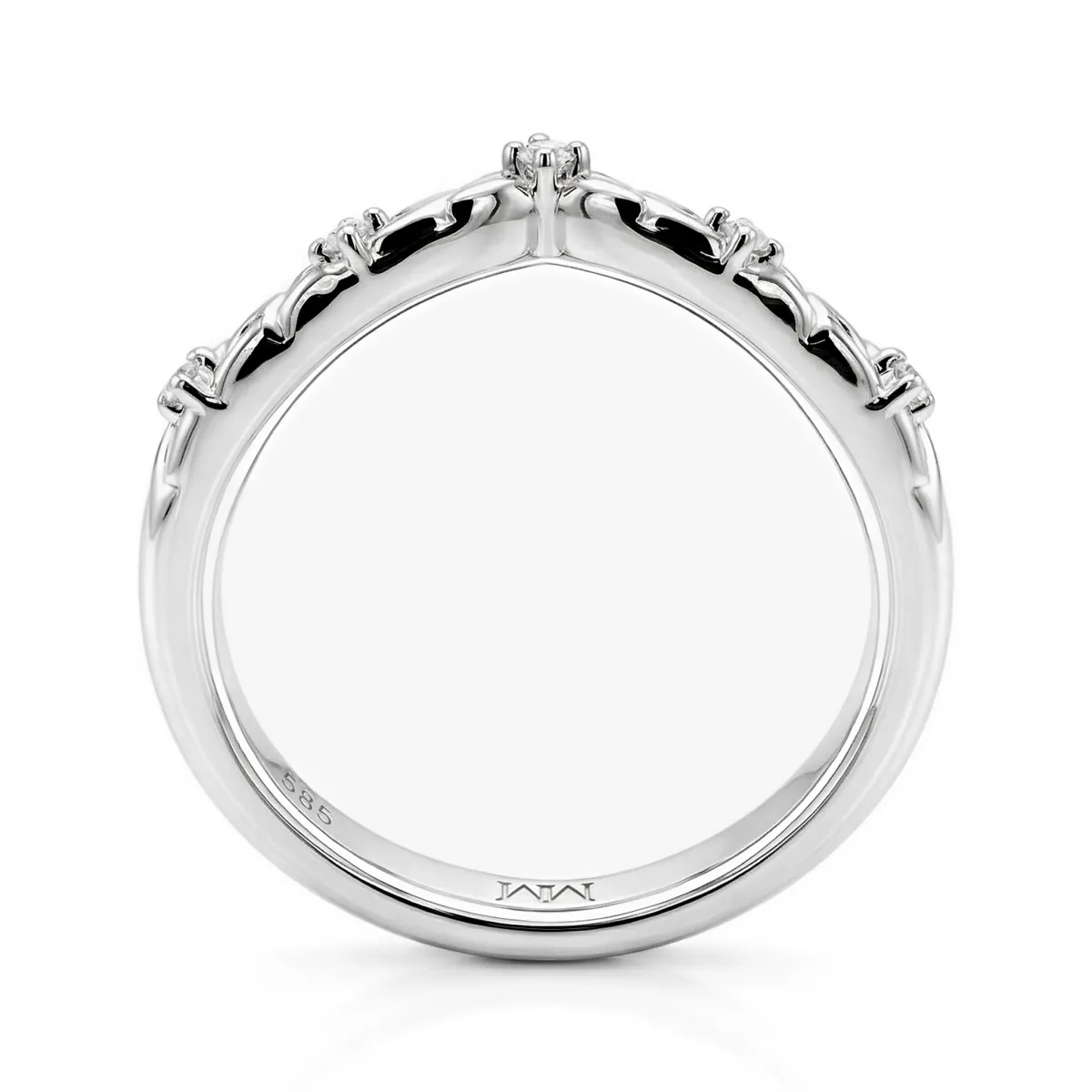 Vinea - Natuur-Geïnspireerde Moissanite Trouwring Met Blad- En Rankmotieven