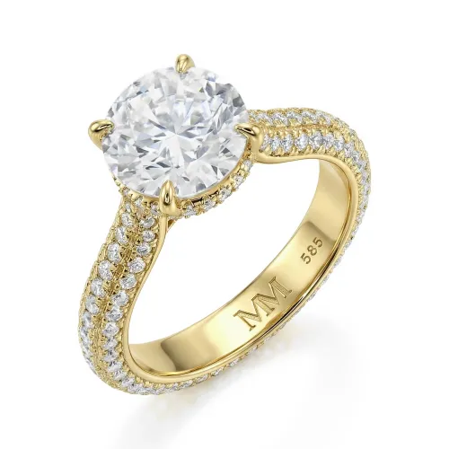 Cassiane - Moissanite Verlovingsring met Pavé-gezette Accentstenen