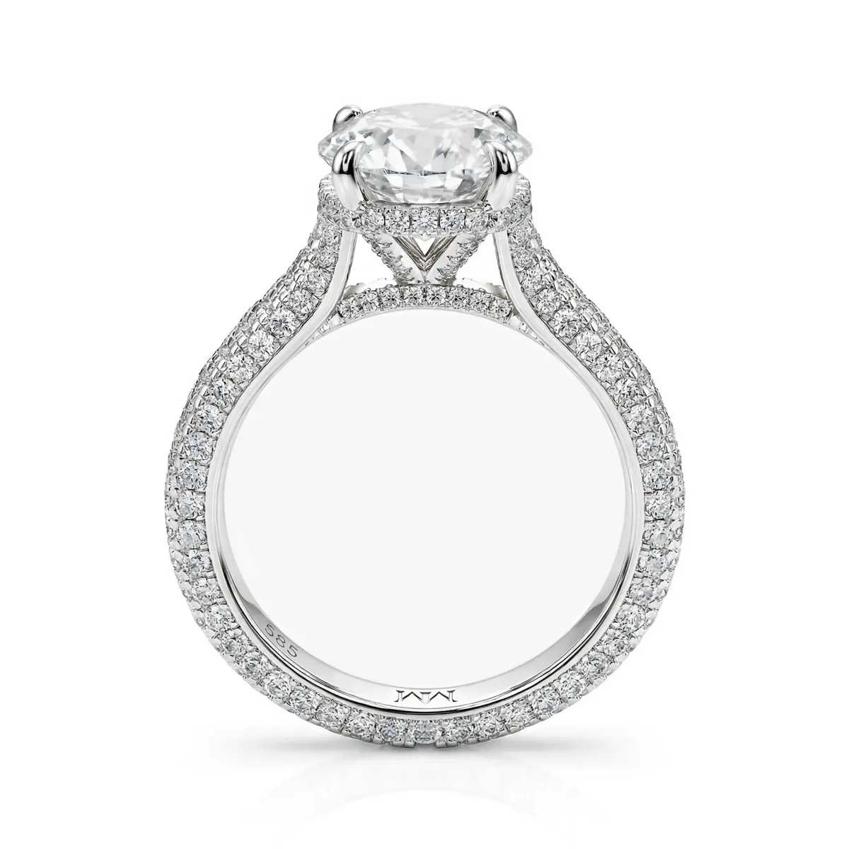Cassiane - Moissanite Verlovingsring met Pavé-gezette Accentstenen