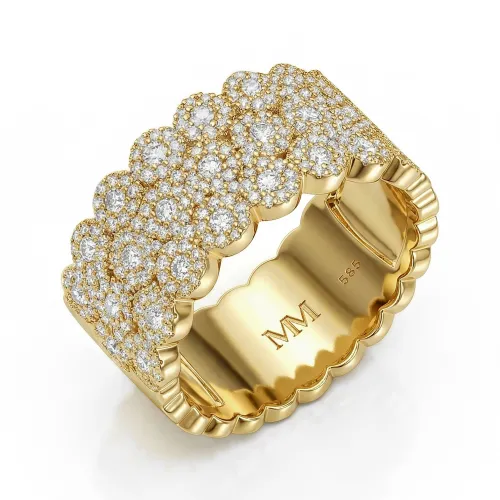 Cresta - Brede Pavé Gezette Moissanite Verlovingsring
