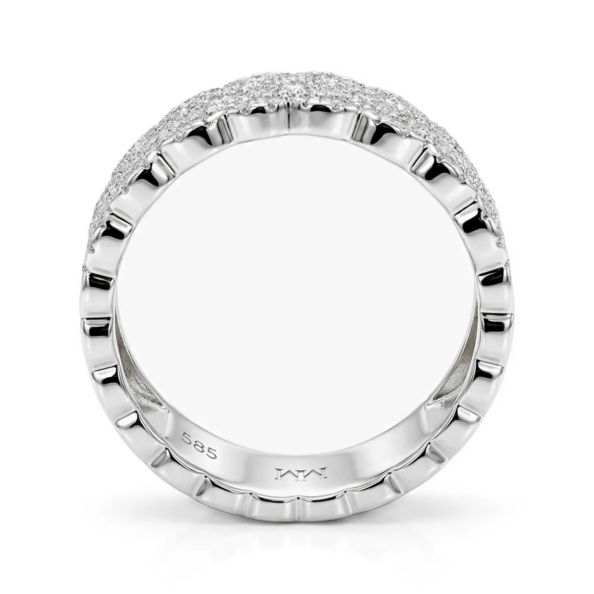 Cresta - Brede Pavé Gezette Moissanite Verlovingsring