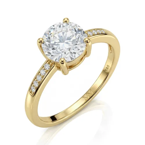 Ophelia - Moissanite Verlovingsring Met Pavé Gezette Zijstenen