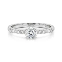 Finesse - Moissanite Verlovingsring met Zijstenen