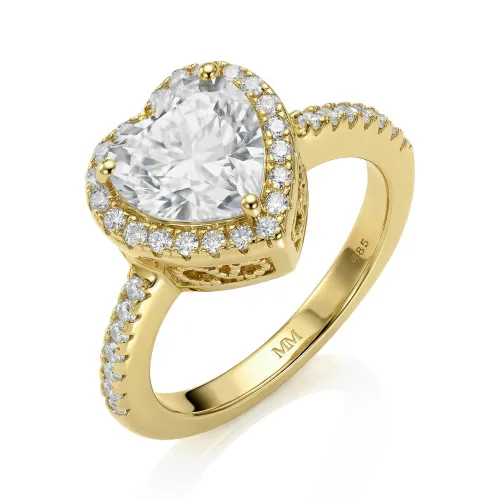 Heartshine - Hart Moissanite Ring in Halo Zetting