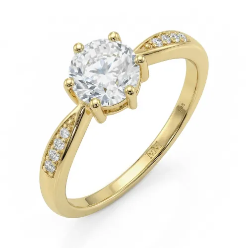 Stellar - Moissanite Verlovingsring Met Pavé Zijstenen