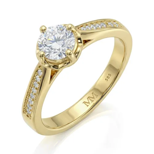 Celeste - Moissanite Verlovingsring Met Pavé Zijstenen