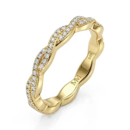 Seraph - Moissanite Eternity Ring Met Twisted Pavé Ontwerp