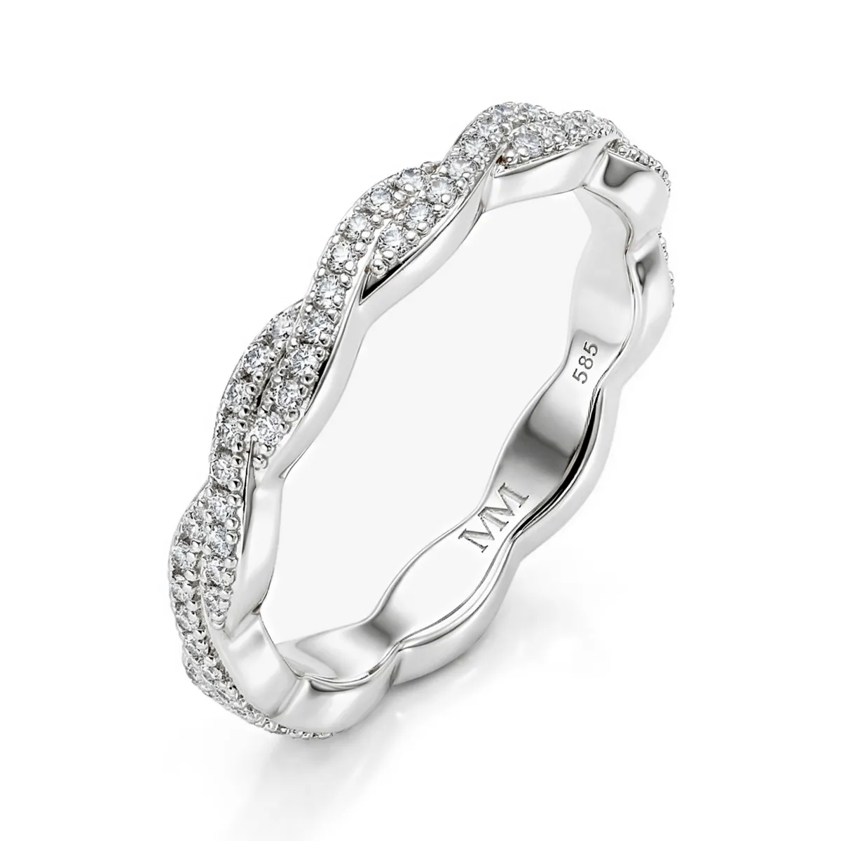 Seraph - Moissanite Eternity Ring Met Twisted Pavé Ontwerp