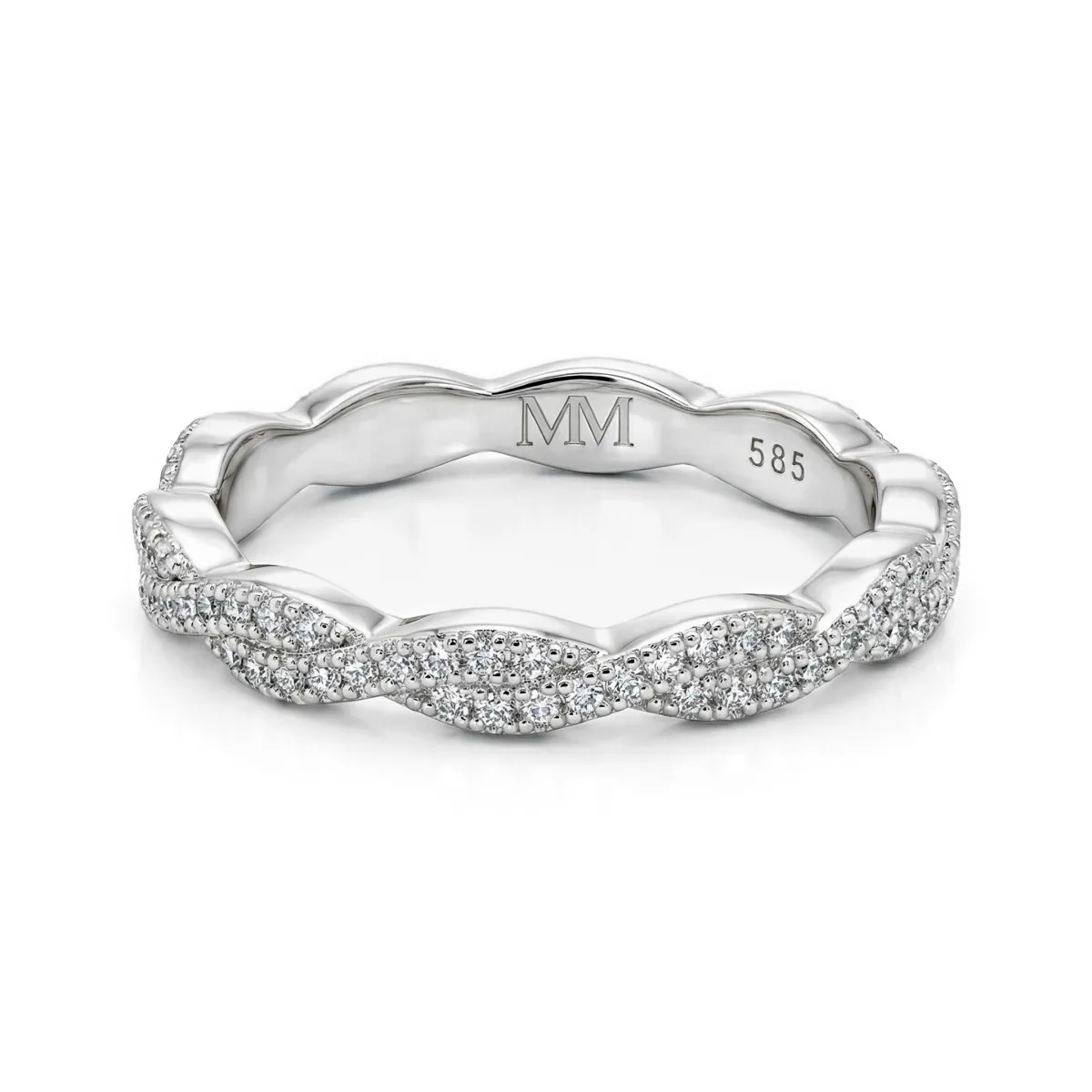 Seraph - Moissanite Eternity Ring Met Twisted Pavé Ontwerp