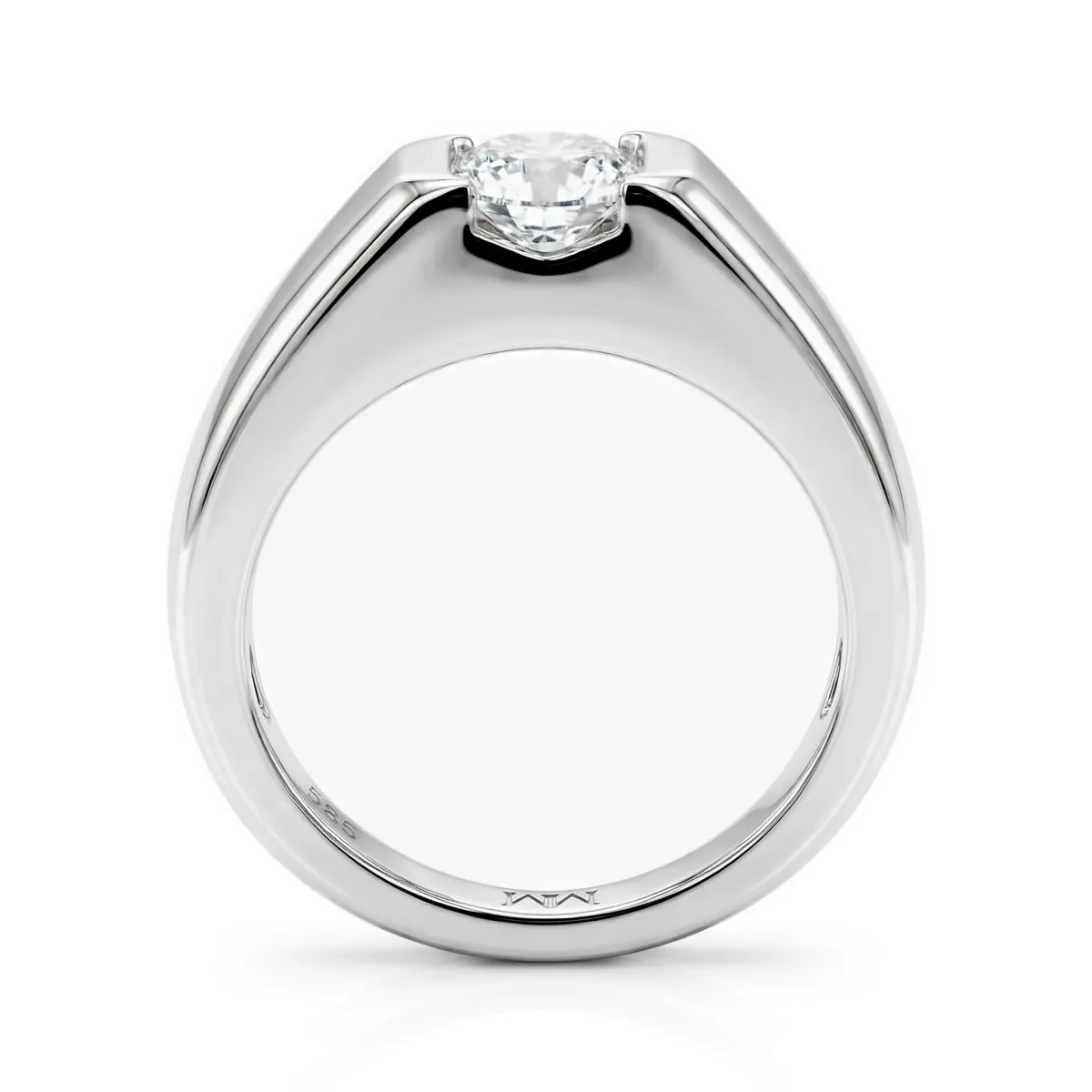 Vortex - Heren Moissanite Ring in Moderne Tension-Stijl Bezel Zetting