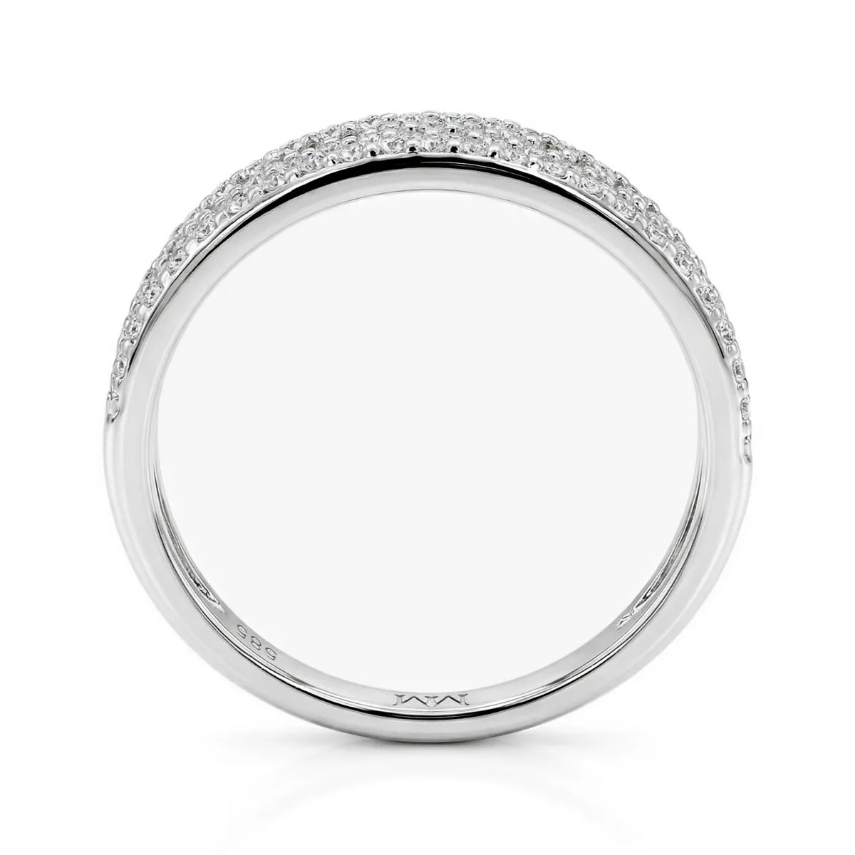 Glissade - Moissanite Ring Met Pavé Zetting En Taps Toelopende Band