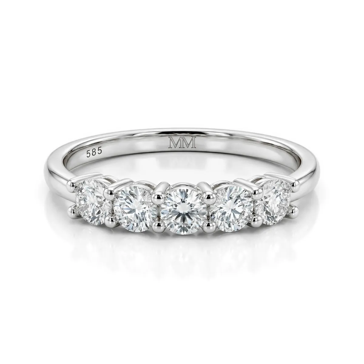 Quintella - 5 Stenen Moissanite Jubileumring