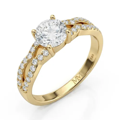 Verity - Moissanite Verlovingsring met Gedraaide Band