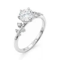 Aurora - Moissanite Ring met Minimalistische Zijstenen